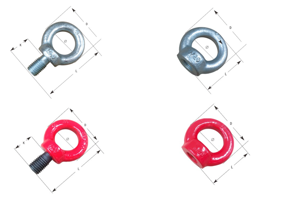 亜鉛メッキアイボルト及びナット