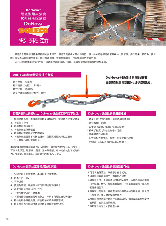 超高強度化学繊維チェーンボルトテンショナー