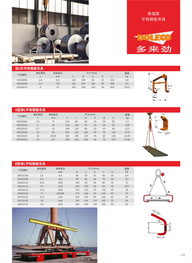 フラットフック鋼板スリング