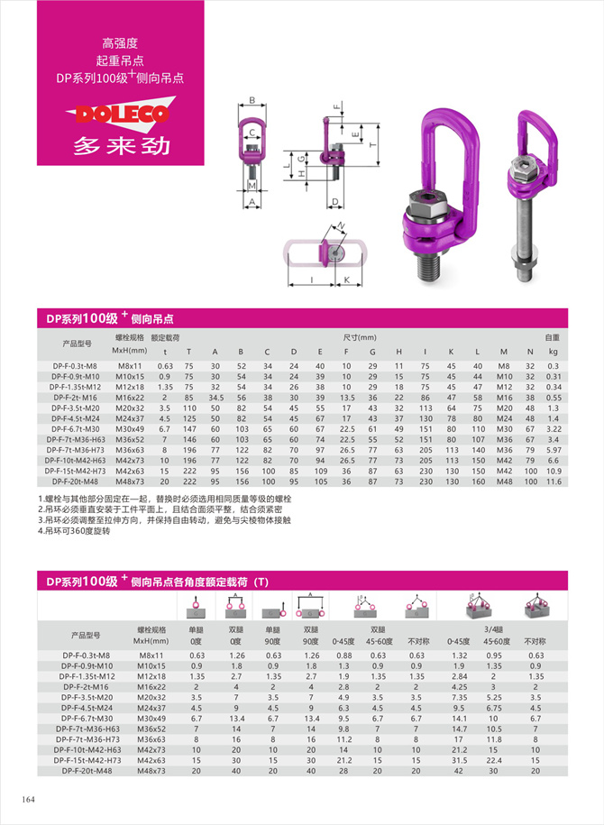 100級ラテラル吊上げポイント