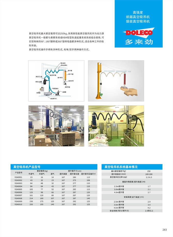段ボール箱及び梱包袋用バキュームリフター