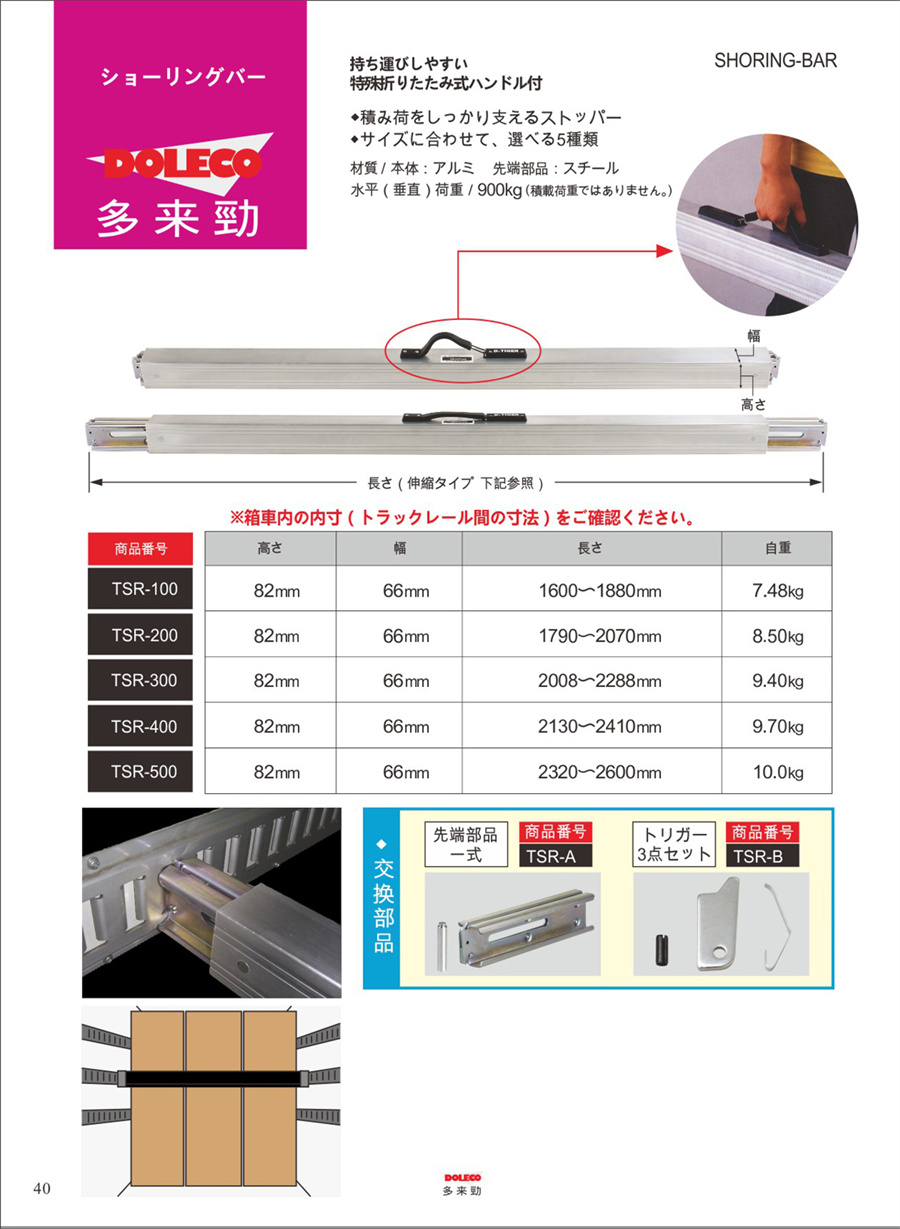 物流固定ストップレバー