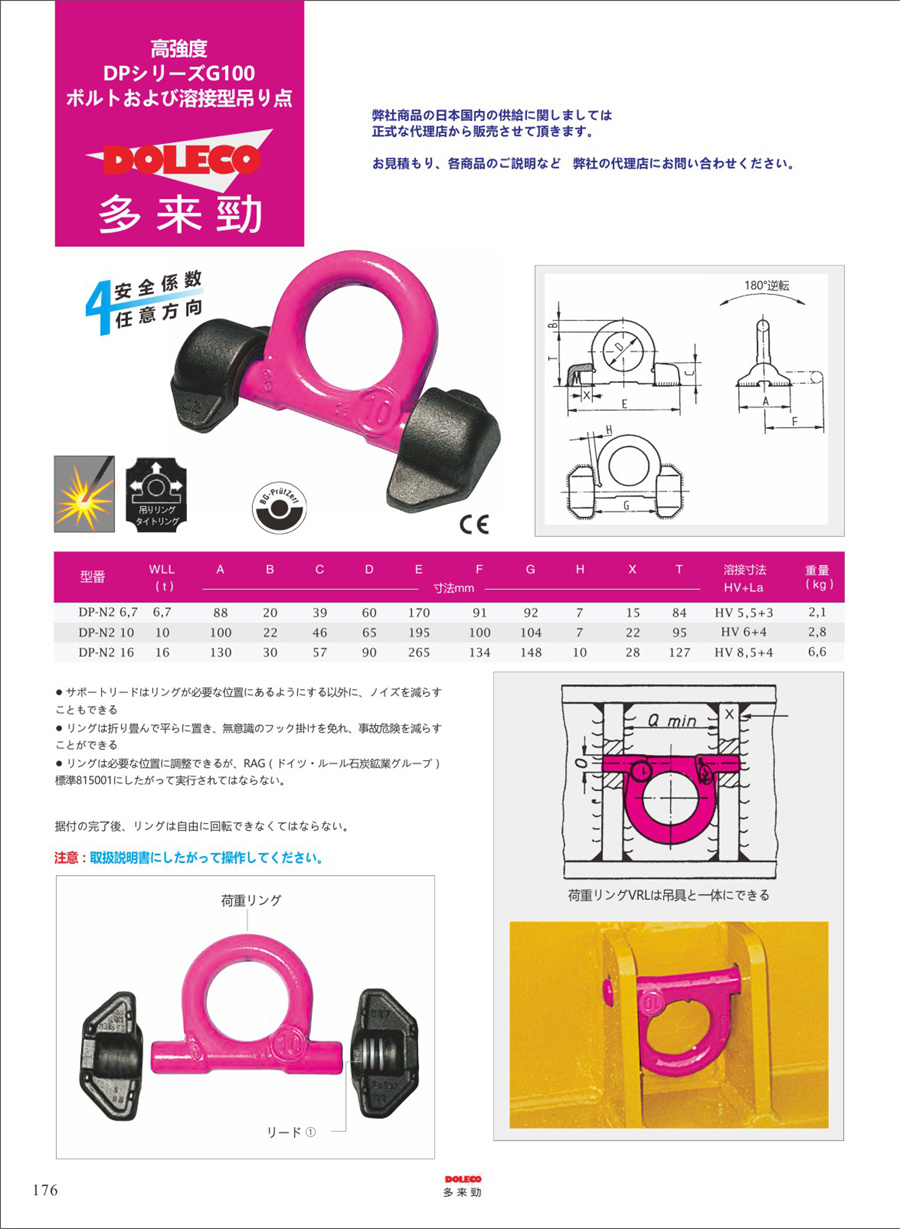 80～100級溶接D形リング